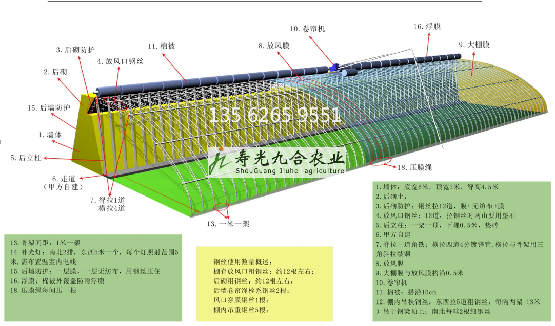 全鋼架鋼梁日光溫室結(jié)構(gòu)圖